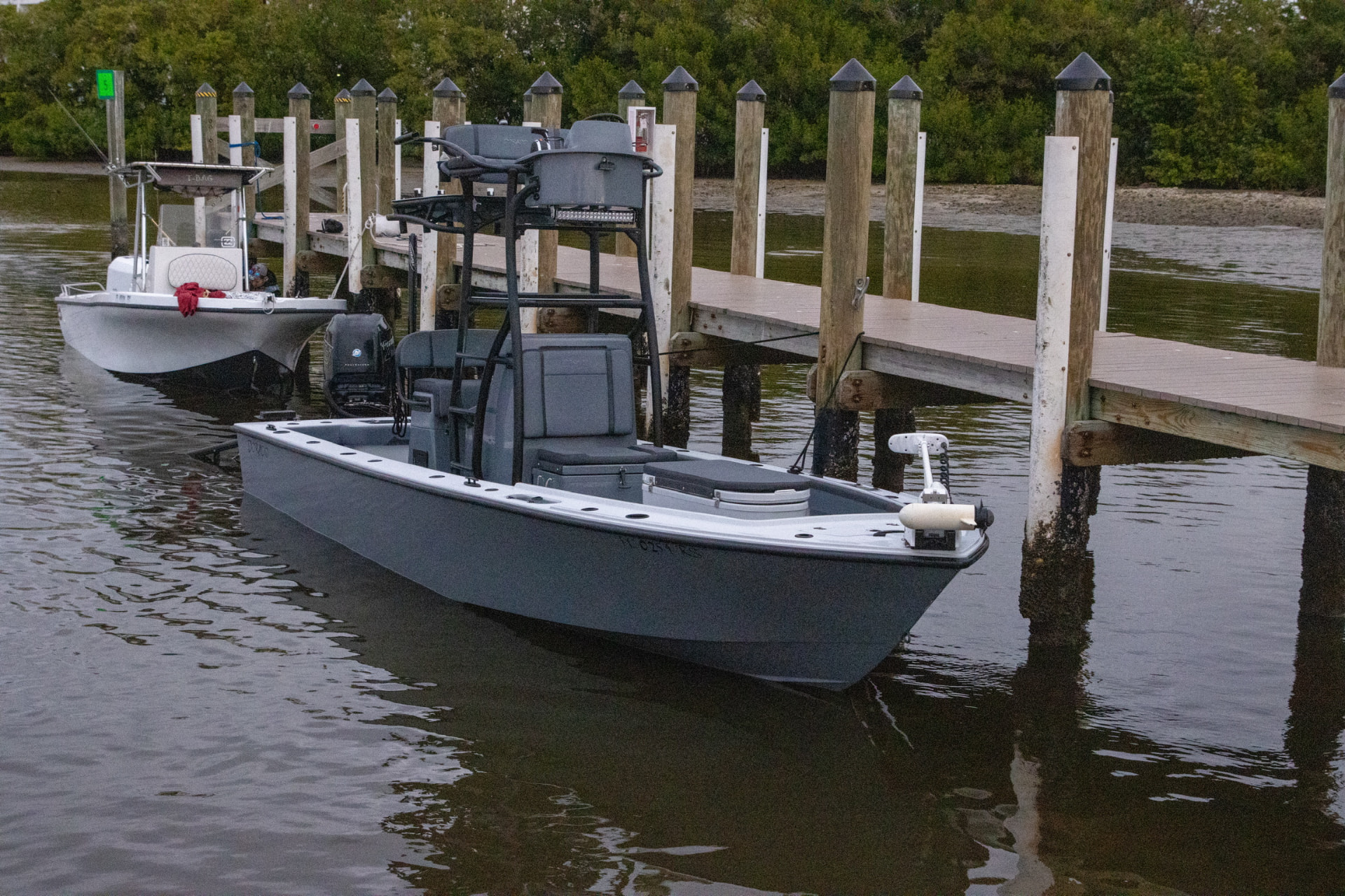 The Dorado bay boat tied up at the dock
